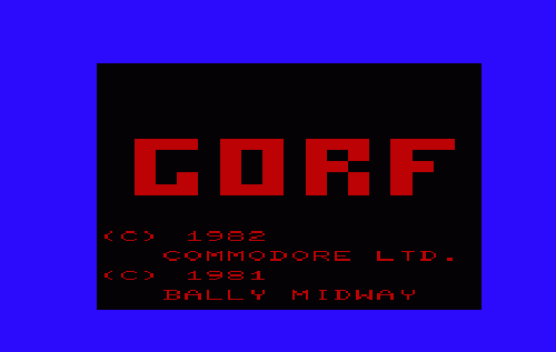 Gorf title screen for Vic-20